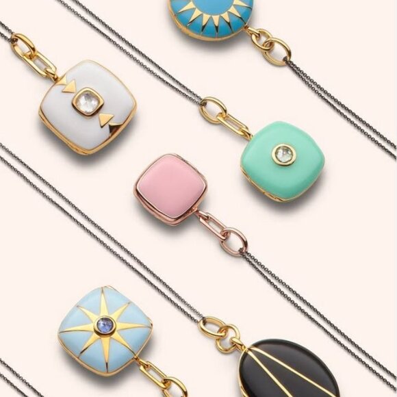 $130 MONICA RICH KOSANN "FRANKIE" BLACK STAINLESS STEEL DELICATE CHAIN - Picture 5 of 5